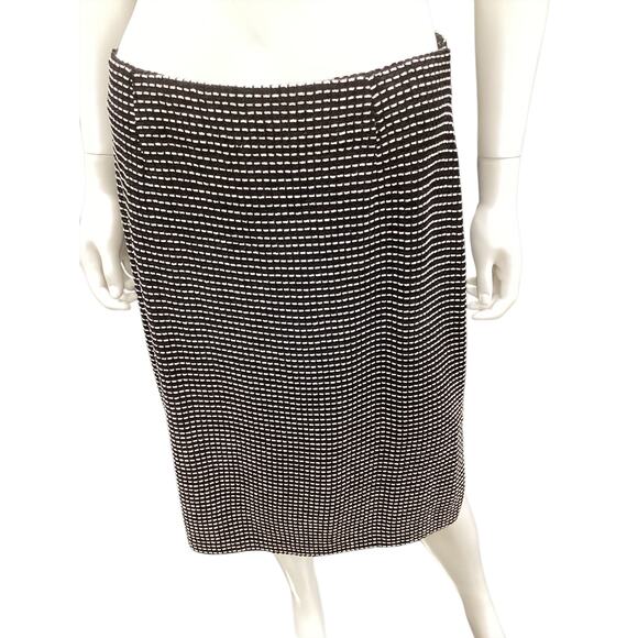 St.John Collection Women’s 2-Piece Set Size 10 Blazer + Skirt Ornate Buttons B&W - Picture 7 of 10